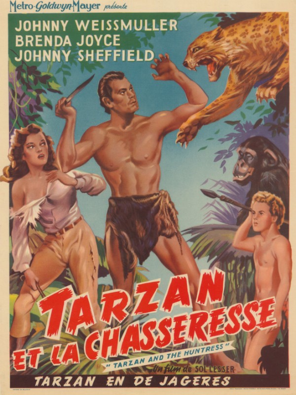 Repro 30x40cm - TARZAN ET LA CHASSERESSE - Belge