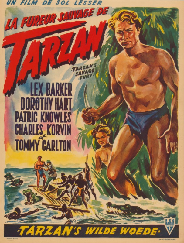 Repro 30x40cm - TARZAN DEFENSEUR DE LA JUNGLE - Belge