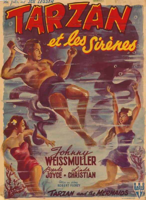 Repro 30x40cm - TARZAN ET LES SIRENES - Belge