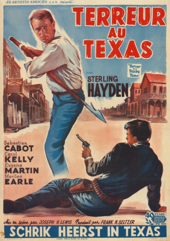 Repro 30x40cm - TERROR IN A TEXAS TOWN - Belge