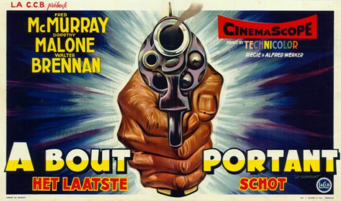 Repro 30x40cm - AT GUNPOINT - Belge