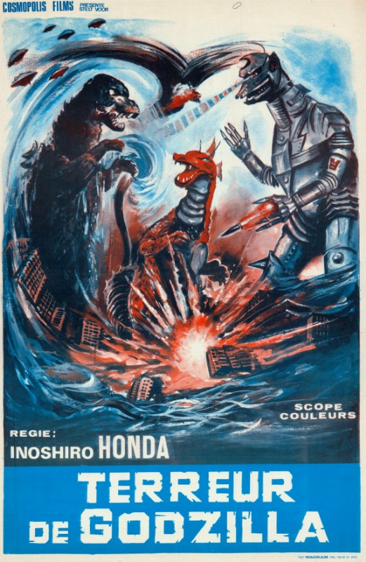 Repro 30x40cm - GODZILLA CONTRE LA CHOSE - Belge