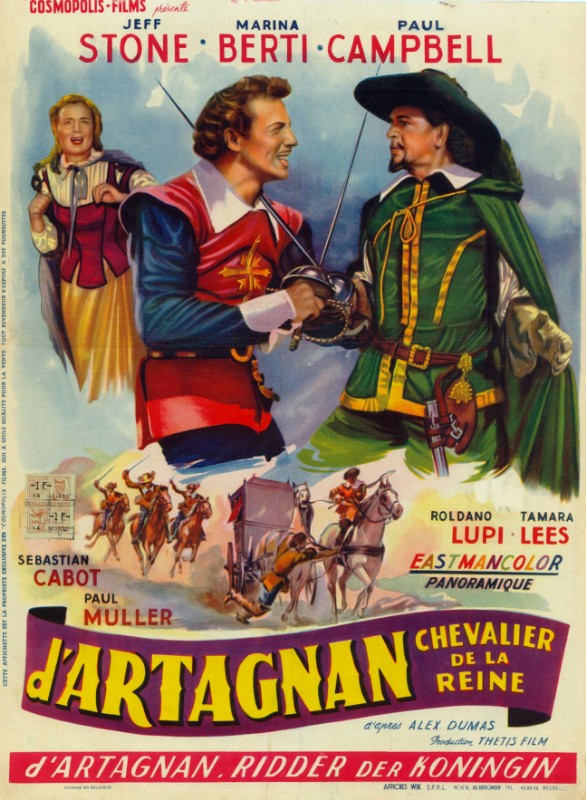 Repro 30x40cm - D'ARTAGNAN, CHEVALIER DE LA REINE - Belge