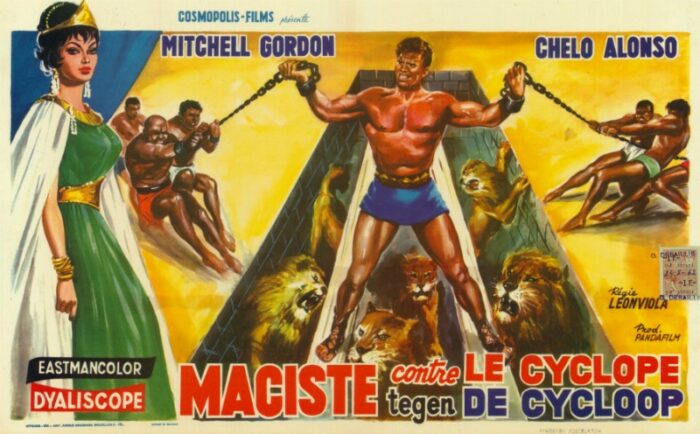 Repro 30x40cm - MACISTE CONTRE LE CYCLOPE - Belge