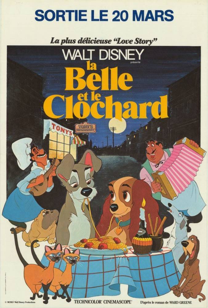 Affiche - BELLE ET LE CLOCHARD (la) - Ressortie 40x55cm
