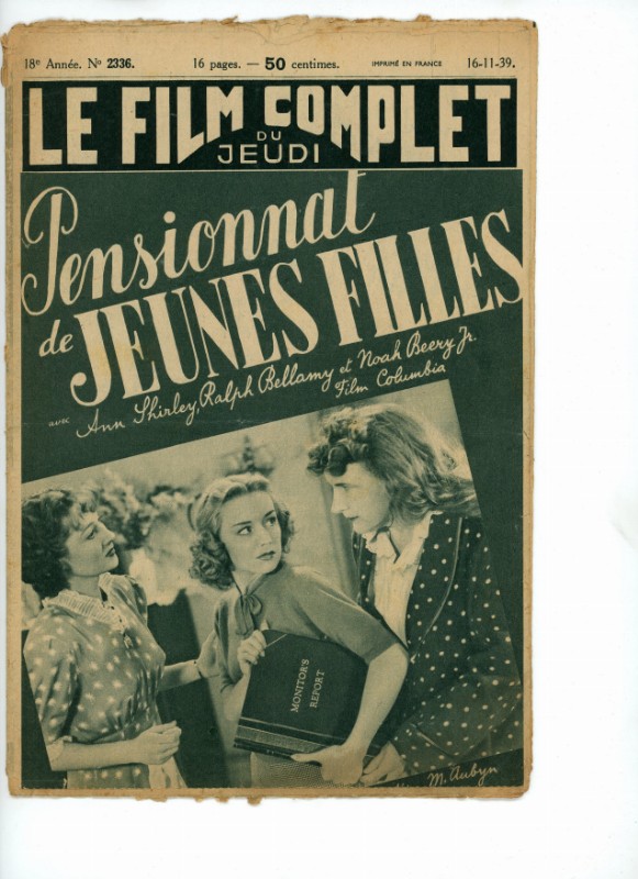 Magazine - PENSIONNAT DE JEUNES FILLES - 18x24cm
