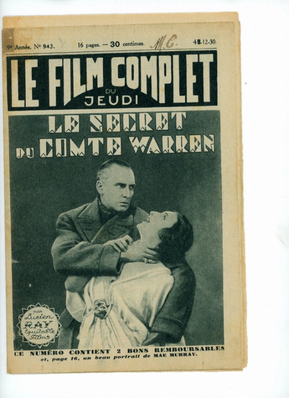 Magazine - SECRET DU COMTE WARREN (le) - 18x24cm